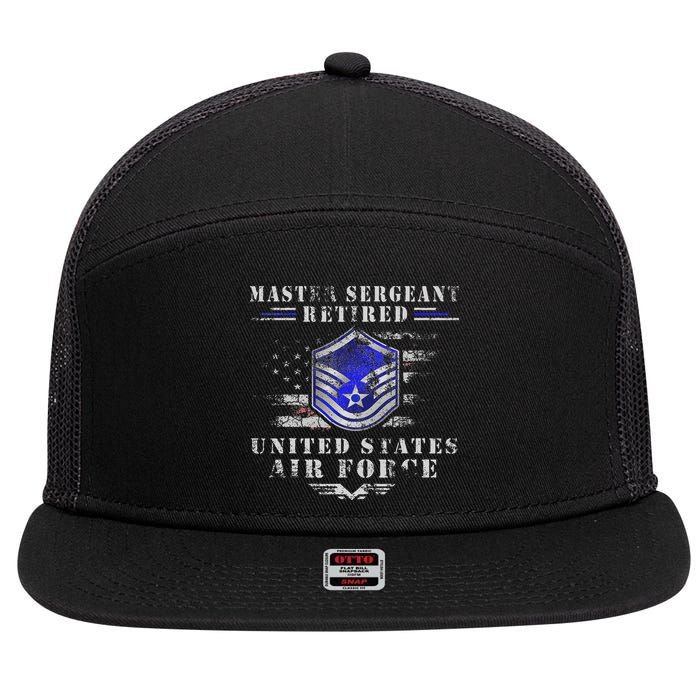 Master Sergeant Retired Military Retirement 7 Panel Mesh Trucker Snapback Hat