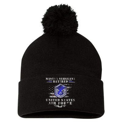 Master Sergeant Retired Military Retirement Pom Pom 12in Knit Beanie