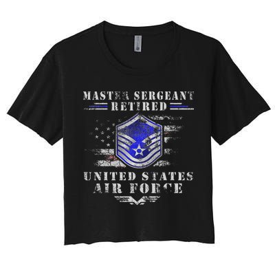 Master Sergeant Retired Military Retirement Women's Crop Top Tee