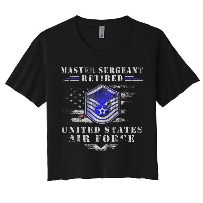 Master Sergeant Retired Military Retirement Women's Crop Top Tee