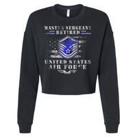 Master Sergeant Retired Military Retirement Cropped Pullover Crew
