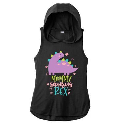 Mommy Saurus Rex Funny Dinosaur for Wo and Moms Ladies PosiCharge Tri-Blend Wicking Draft Hoodie Tank