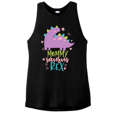 Mommy Saurus Rex Funny Dinosaur for Wo and Moms Ladies PosiCharge Tri-Blend Wicking Tank