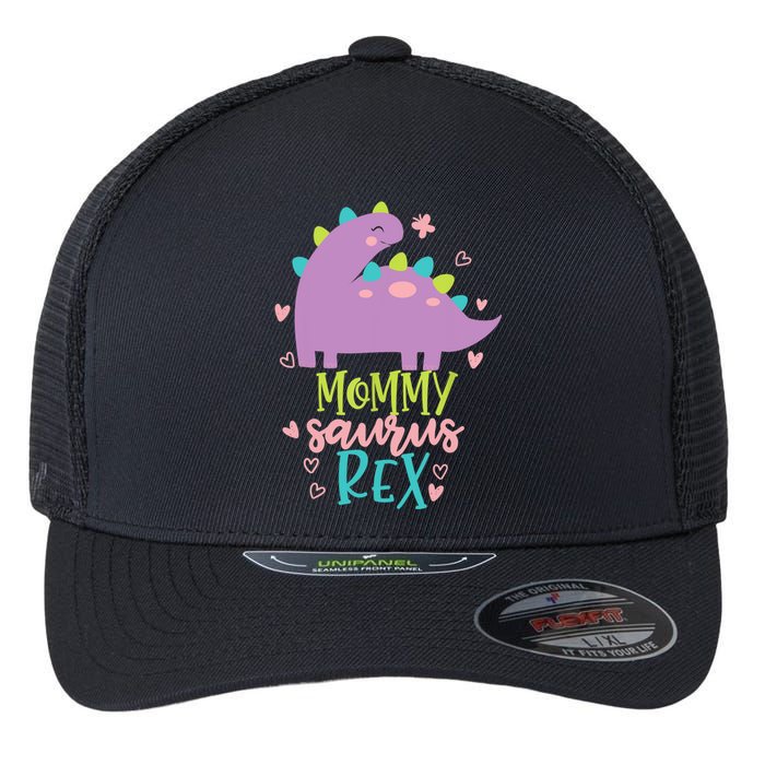 Mommy Saurus Rex Funny Dinosaur for Wo and Moms Flexfit Unipanel Trucker Cap