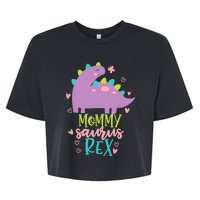 Mommy Saurus Rex Funny Dinosaur for Wo and Moms Bella+Canvas Jersey Crop Tee