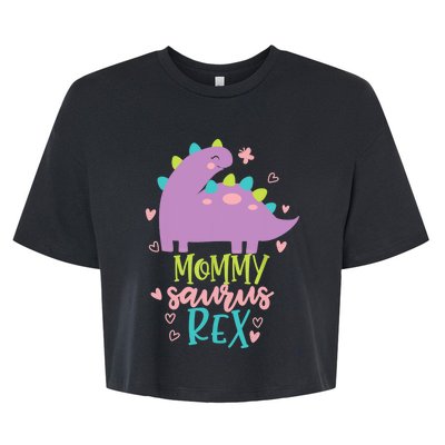 Mommy Saurus Rex Funny Dinosaur for Wo and Moms Bella+Canvas Jersey Crop Tee