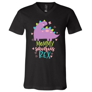 Mommy Saurus Rex Funny Dinosaur for Wo and Moms V-Neck T-Shirt