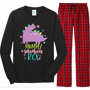 Mommy Saurus Rex Funny Dinosaur for Wo and Moms Long Sleeve Pajama Set