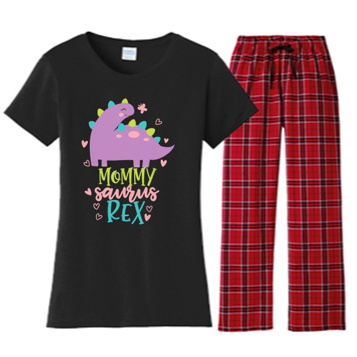 Mommy Saurus Rex Funny Dinosaur for Wo and Moms Women's Flannel Pajama Set