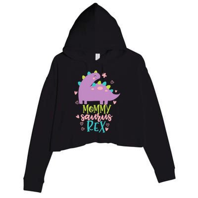 Mommy Saurus Rex Funny Dinosaur for Wo and Moms Crop Fleece Hoodie