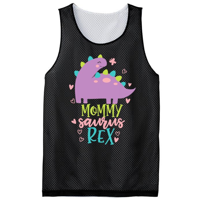 Mommy Saurus Rex Funny Dinosaur for Wo and Moms Mesh Reversible Basketball Jersey Tank