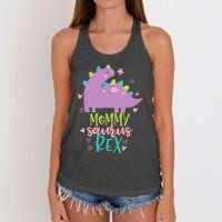 Mommy Saurus Rex Funny Dinosaur for Wo and Moms Women's Knotted Racerback Tank