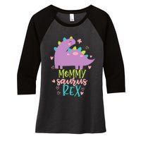 Mommy Saurus Rex Funny Dinosaur for Wo and Moms Women's Tri-Blend 3/4-Sleeve Raglan Shirt