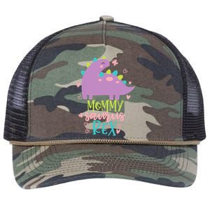 Mommy Saurus Rex Funny Dinosaur for Wo and Moms Retro Rope Trucker Hat Cap