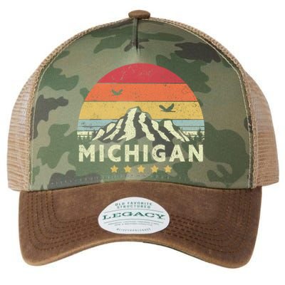 Michigan Shirt. Retro Style MI, USA Legacy Tie Dye Trucker Hat