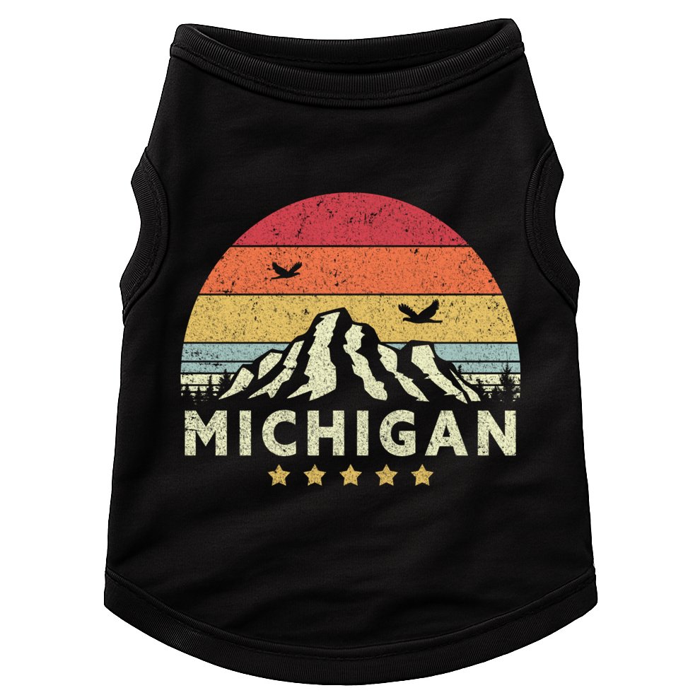 Michigan Shirt. Retro Style MI, USA Doggie Tank