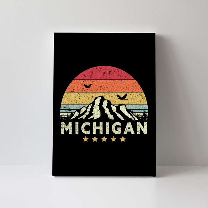 Michigan Shirt. Retro Style MI, USA Canvas