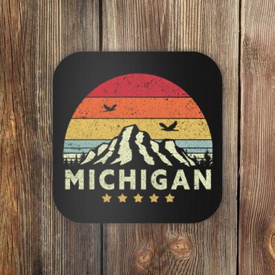 Michigan Shirt. Retro Style MI, USA Coaster