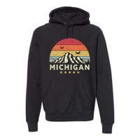 Michigan Shirt. Retro Style MI, USA Premium Hoodie