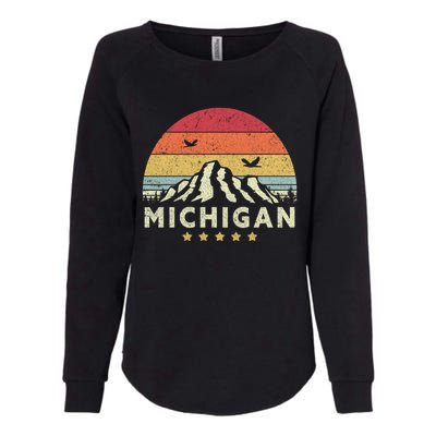 Michigan Shirt. Retro Style MI, USA Womens California Wash Sweatshirt