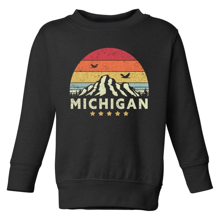 Michigan Shirt. Retro Style MI, USA Toddler Sweatshirt