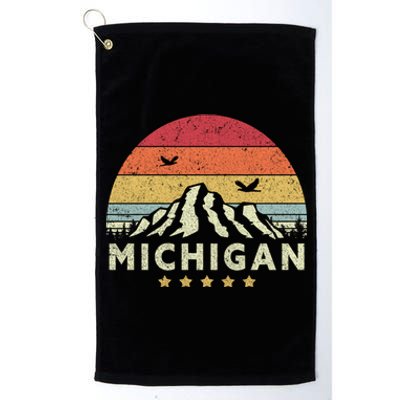 Michigan Shirt. Retro Style MI, USA Platinum Collection Golf Towel