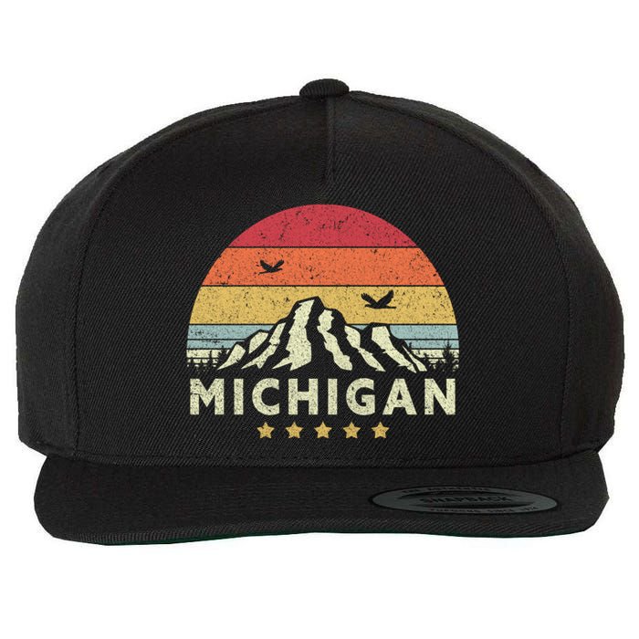 Michigan Shirt. Retro Style MI, USA Wool Snapback Cap