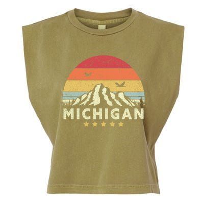 Michigan Shirt. Retro Style MI, USA Garment-Dyed Women's Muscle Tee