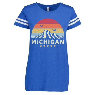 Michigan Shirt. Retro Style MI, USA Enza Ladies Jersey Football T-Shirt