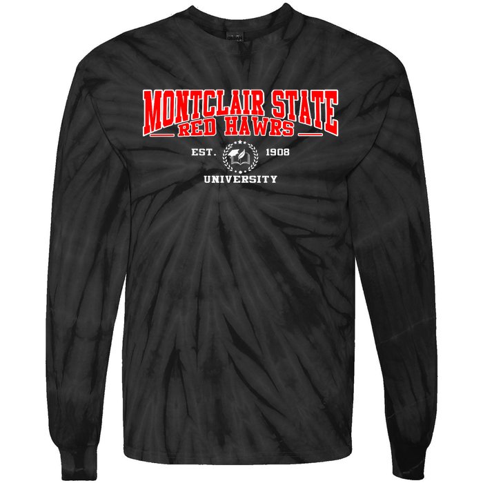 Montclair State Red Hawks Retro University Arch Vintage Tie-Dye Long Sleeve Shirt