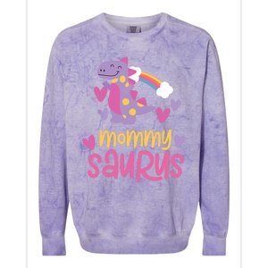 Mommy Saurus Rex Dinosaur Colorblast Crewneck Sweatshirt