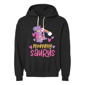 Mommy Saurus Rex Dinosaur Garment-Dyed Fleece Hoodie