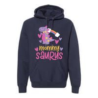 Mommy Saurus Rex Dinosaur Premium Hoodie