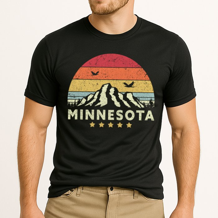 Minnesota Shirt. Retro Style MN, USA Cooling Performance Crew T-Shirt