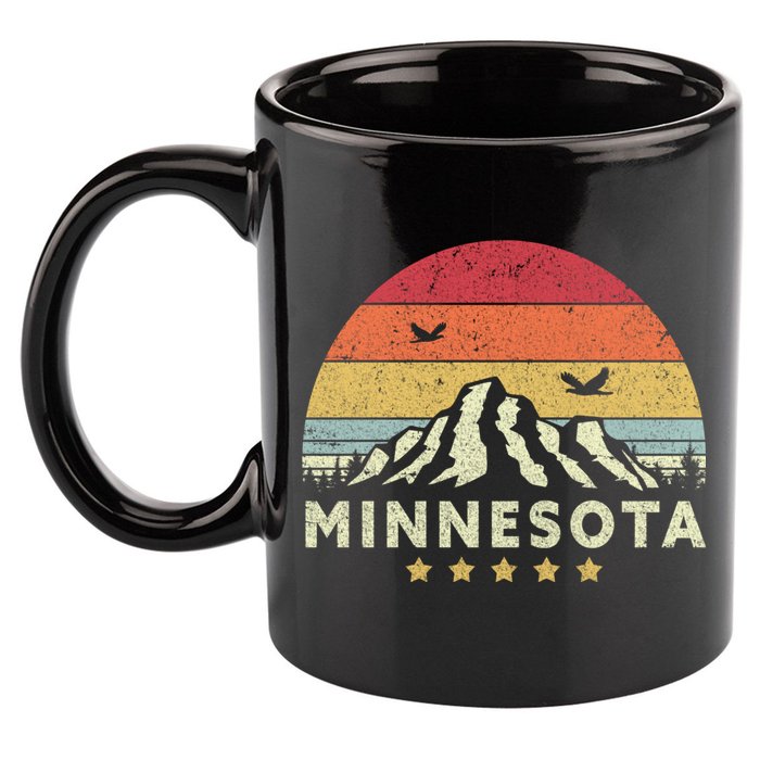 Minnesota Shirt. Retro Style MN, USA 11oz C Handle Ceramic Mug