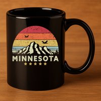 Minnesota Shirt. Retro Style MN, USA 11oz C Handle Ceramic Mug