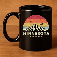 Minnesota Shirt. Retro Style MN, USA 11oz C Handle Ceramic Mug