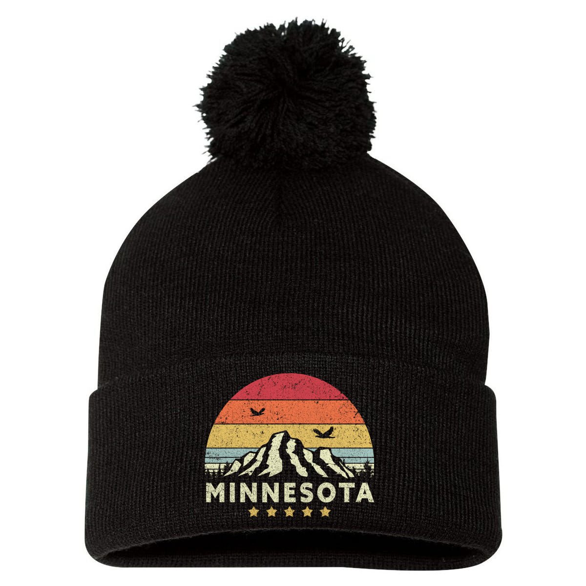 Minnesota Shirt. Retro Style MN, USA Pom Pom 12in Knit Beanie