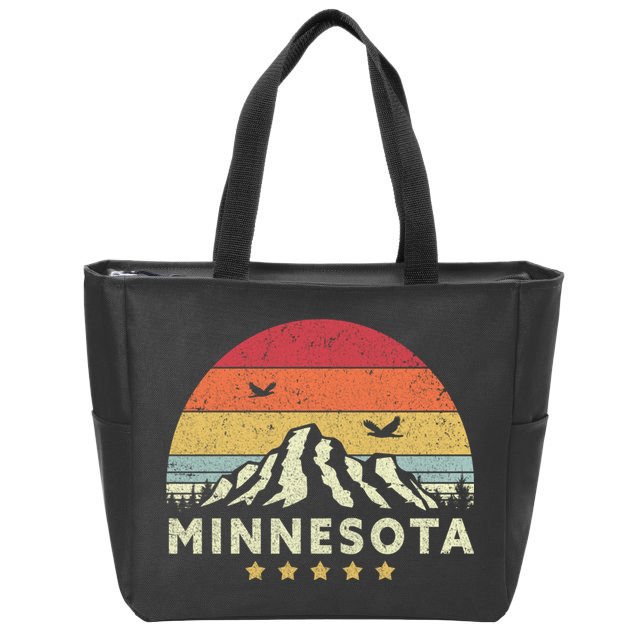 Minnesota Shirt. Retro Style MN, USA Zip Tote Bag