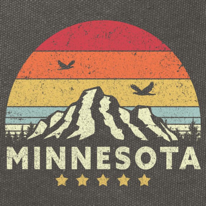 Minnesota Shirt. Retro Style MN, USA Cotton Canvas Backpack