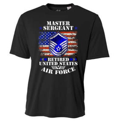 Master Sergeant Retired United States Usa Flag Cooling Performance Crew T-Shirt