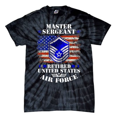 Master Sergeant Retired United States Usa Flag Tie-Dye T-Shirt