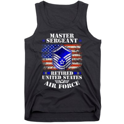 Master Sergeant Retired United States Usa Flag Tank Top