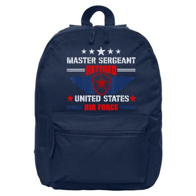 Master Sergeant Retired Air Force Military Retirement 16 in Basic Backpack