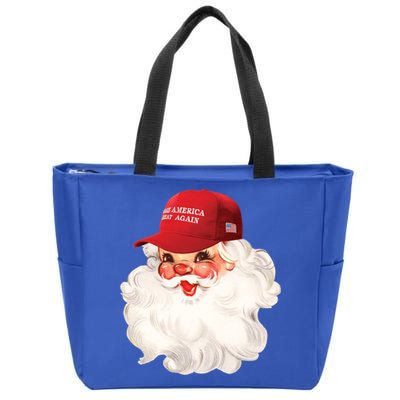 Maga Santa Retro Santa Maga Hat Funny Trump Christmas Gift Zip Tote Bag