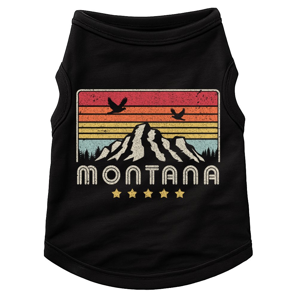Montana Shirt. Retro Style MT, USA Doggie Tank