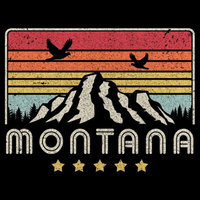 Montana Shirt. Retro Style MT, USA Backpack
