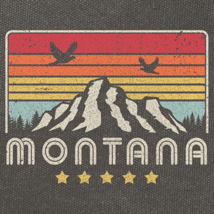 Montana Shirt. Retro Style MT, USA Cotton Canvas Backpack