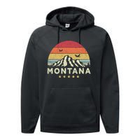 Montana Shirt. Retro Style MT, USA Performance Fleece Hoodie