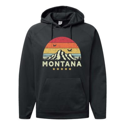 Montana Shirt. Retro Style MT, USA Performance Fleece Hoodie